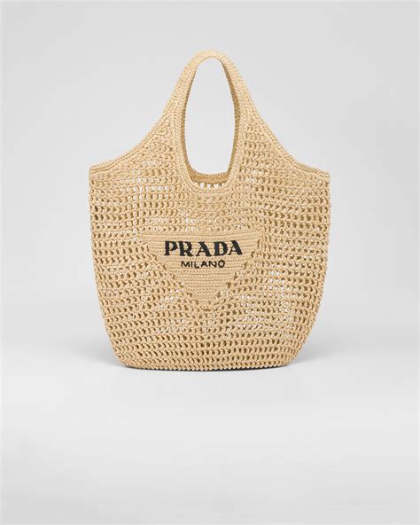 cabas prada raphia|Tan/white Large Raffia And Leather Shopping Bag .